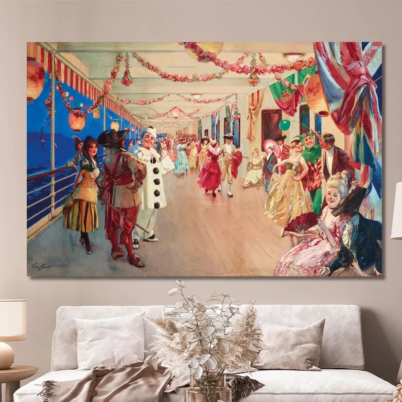 Un Baile De Máscaras En Un Barco Victor Gabriel Gilbert