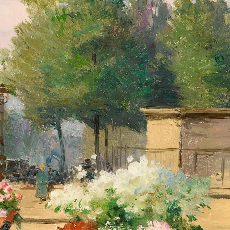 Vendedora De Flores Ante La Iglesia De La Madeleine En París Victor Gabriel Gilbert
