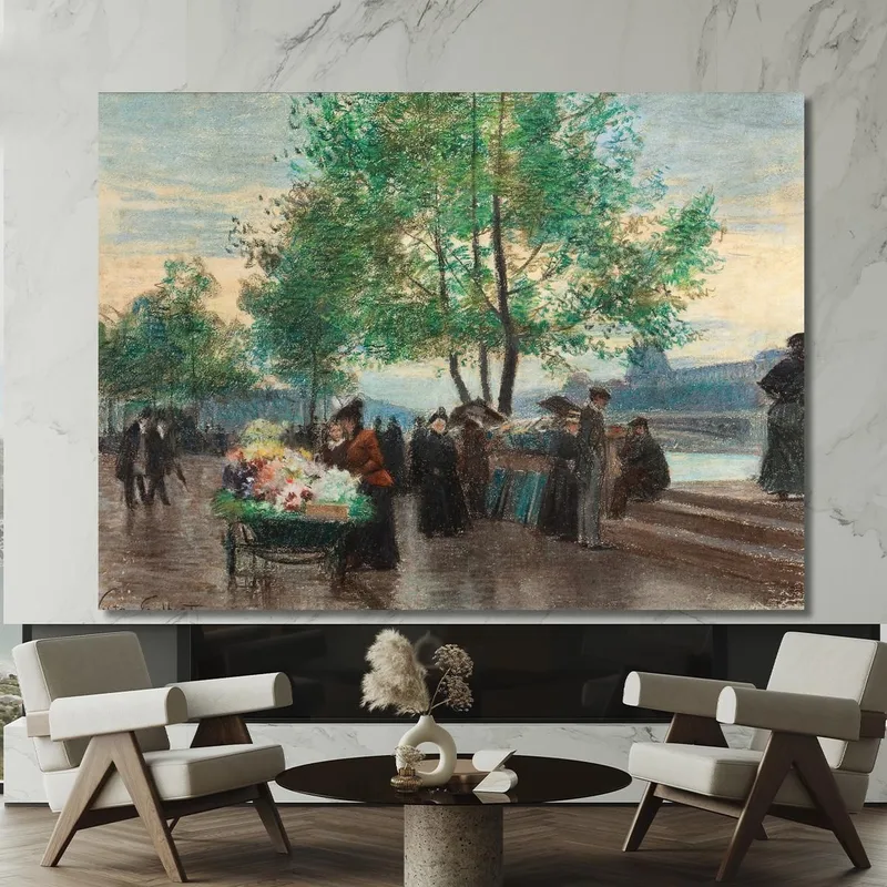 Mercanti Sulle Rive Della Senna, Parigi Victor Gabriel Gilbert