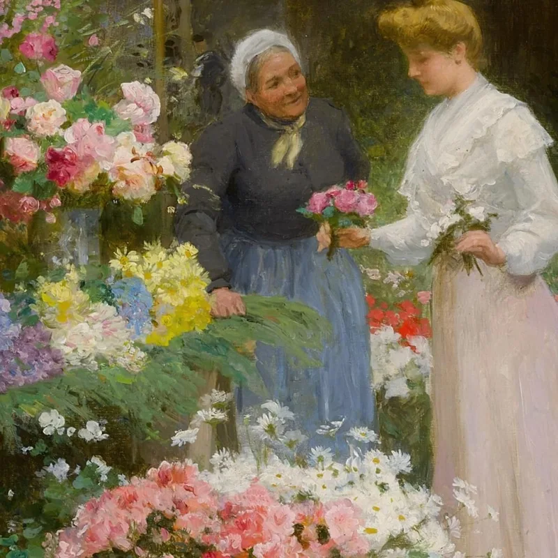 Mercado De Flores De La Madeleine; La Dificultad De Elegir Victor Gabriel Gilbert