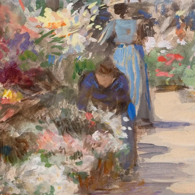 El Mercado De Flores Victor Gabriel Gilbert