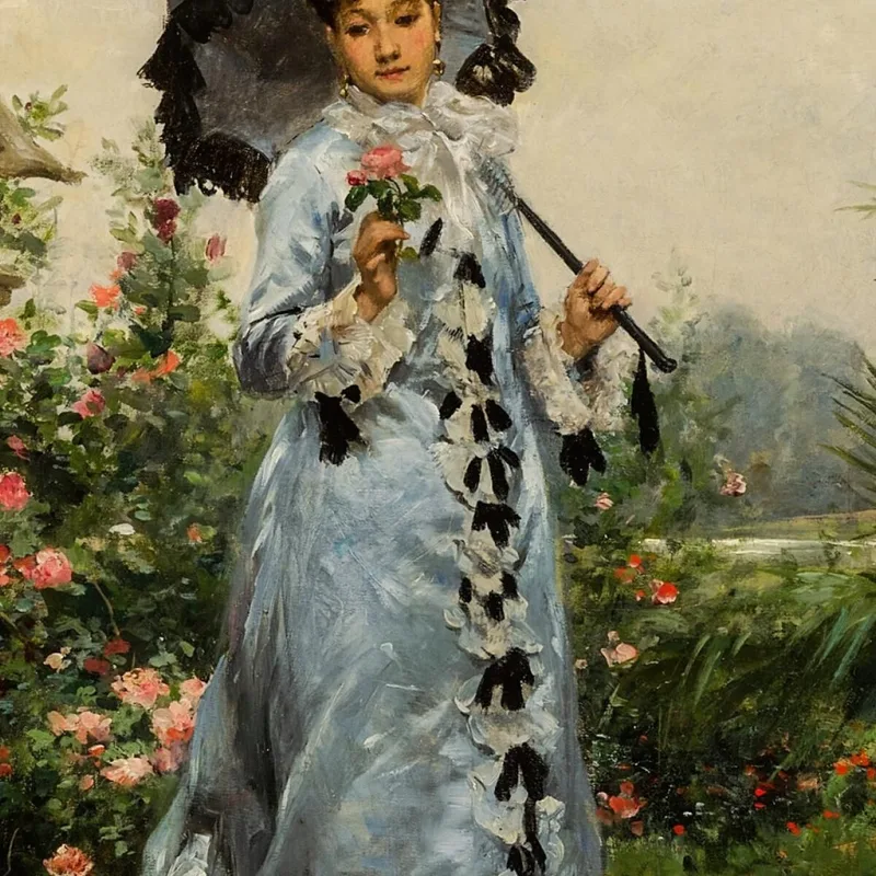 Elegante Con Rosa Victor Gabriel Gilbert