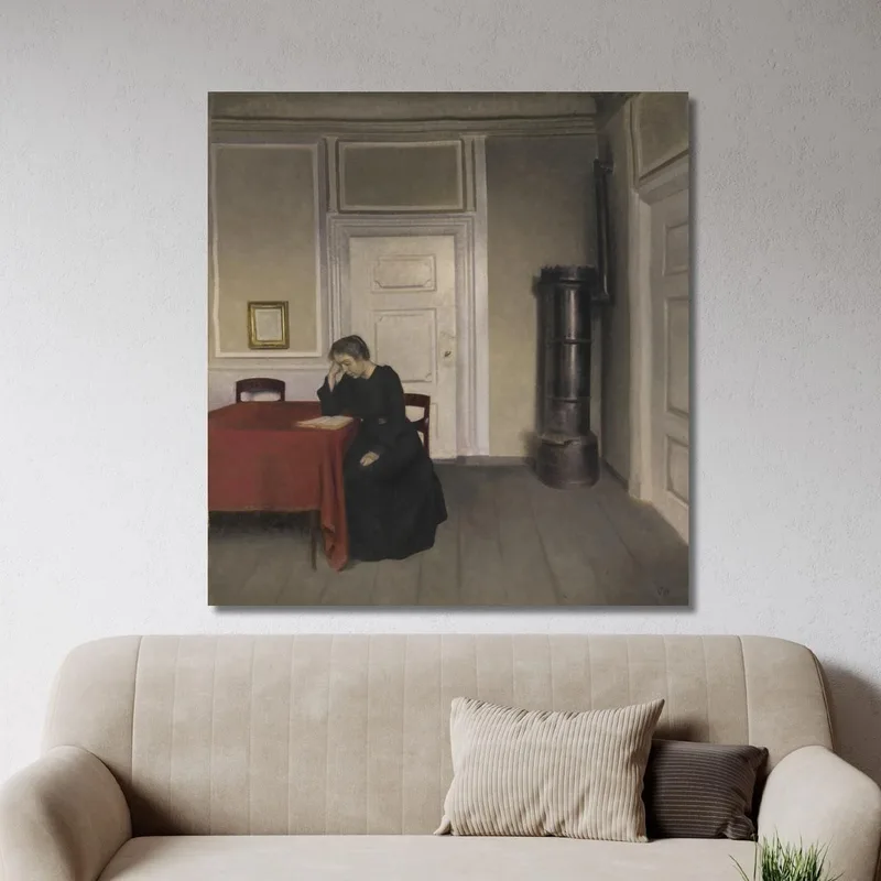 Una Stanza Nella Casa Dell'Artista In Strandgade, Copenaghen, Con La Moglie Dell'Artista Vilhelm Hammershøi