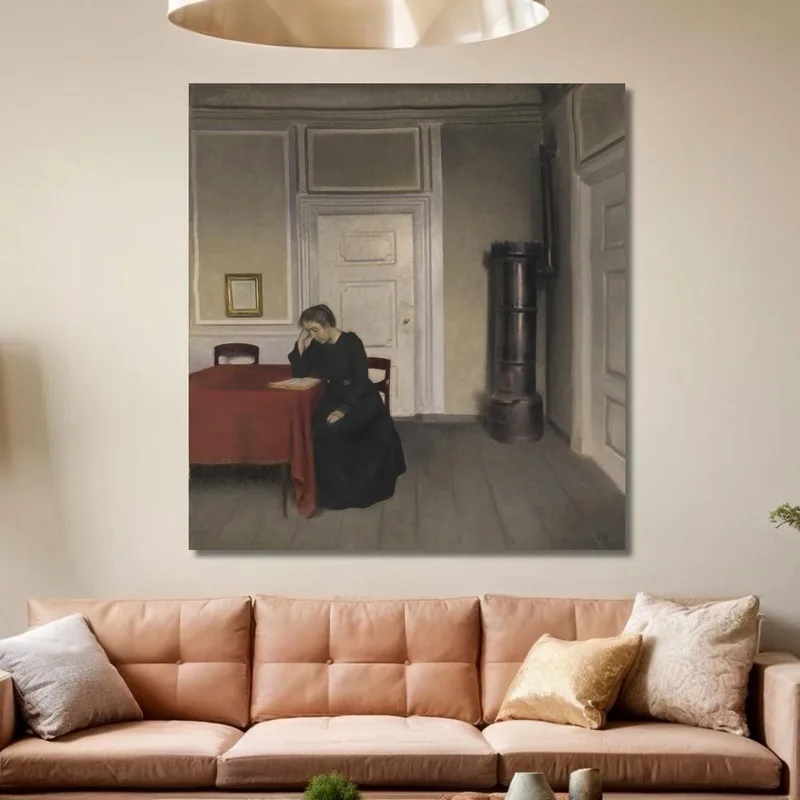 Una Stanza Nella Casa Dell'Artista In Strandgade, Copenaghen, Con La Moglie Dell'Artista Vilhelm Hammershøi