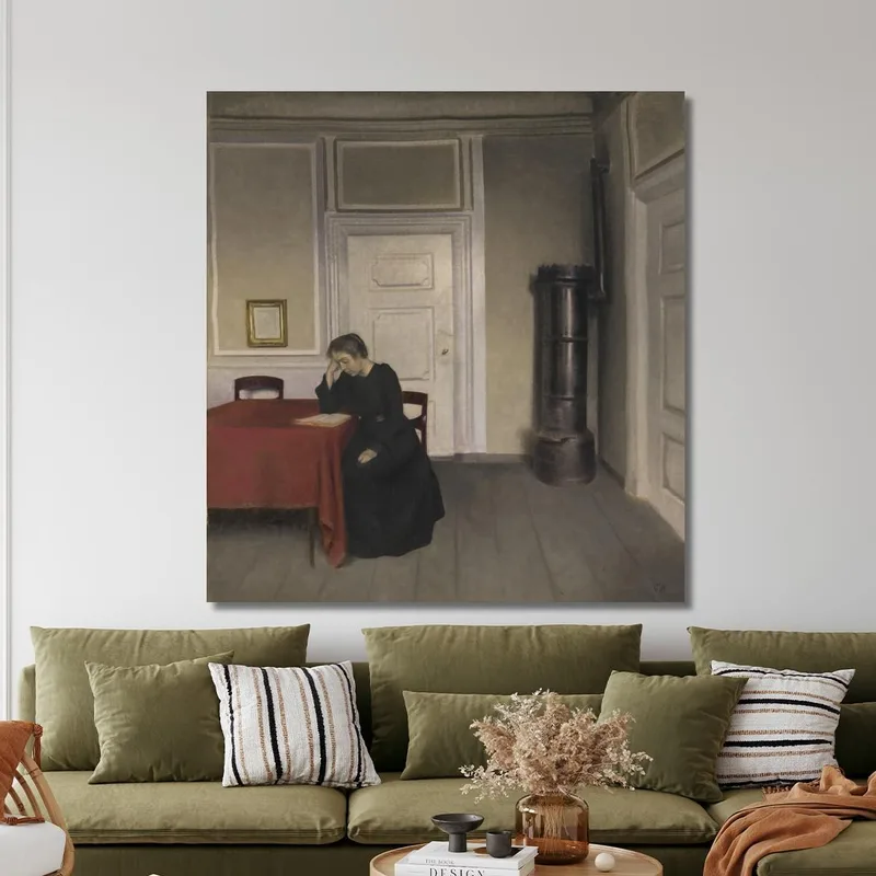 Una Stanza Nella Casa Dell'Artista In Strandgade, Copenaghen, Con La Moglie Dell'Artista Vilhelm Hammershøi