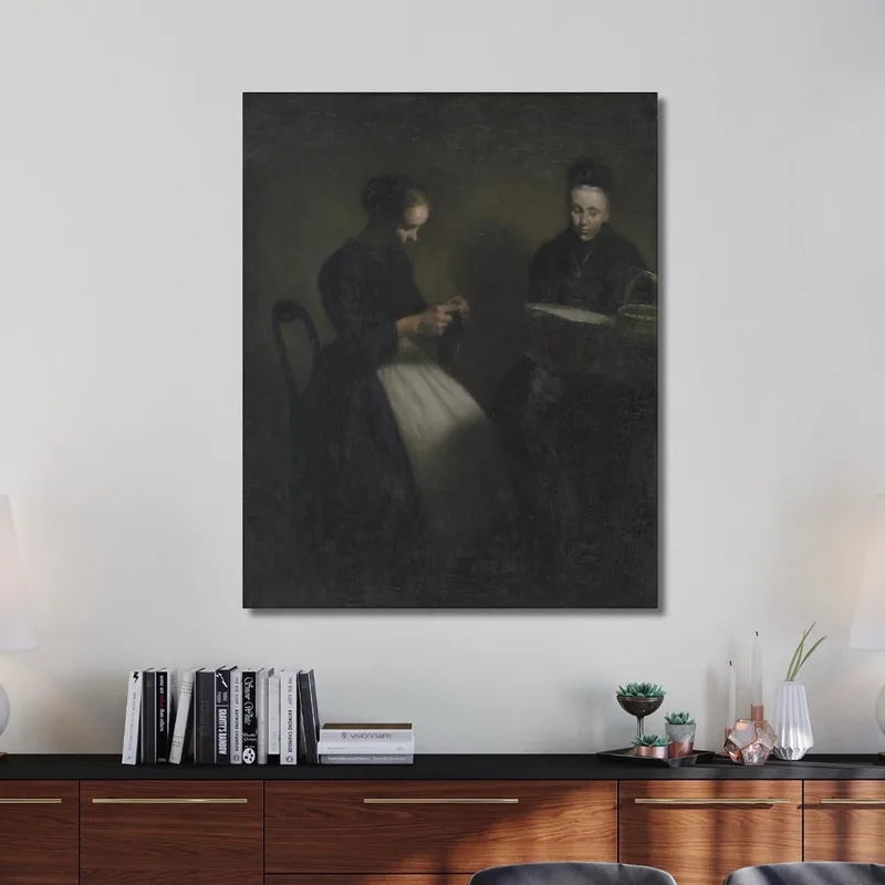 Sera Nel Salotto. La Madre E La Moglie Dell'Artista Vilhelm Hammershøi