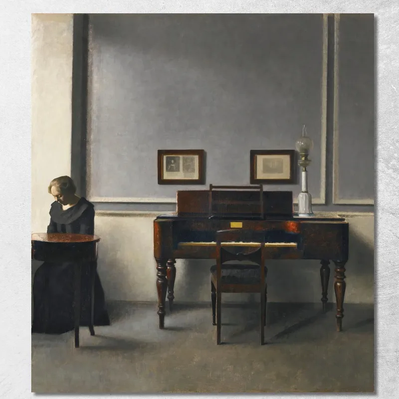 Ida In An Interior With Piano Vilhelm Hammershøi canvas print
