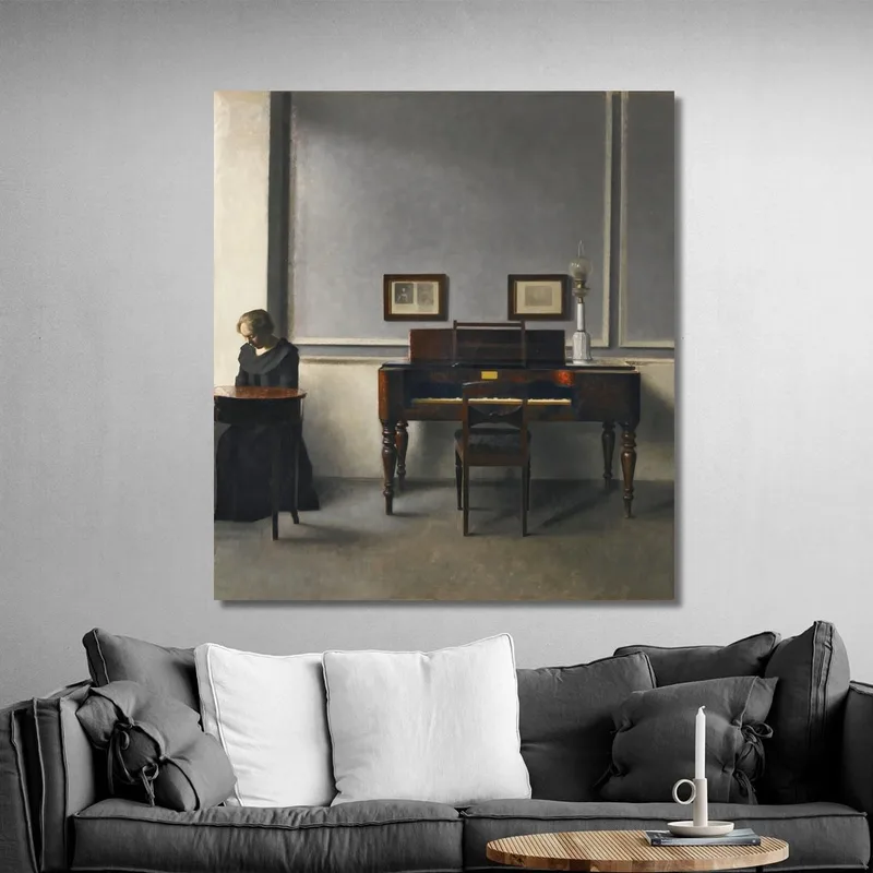 Ida In Einem Innenraum Mit Klavier Vilhelm Hammershøi