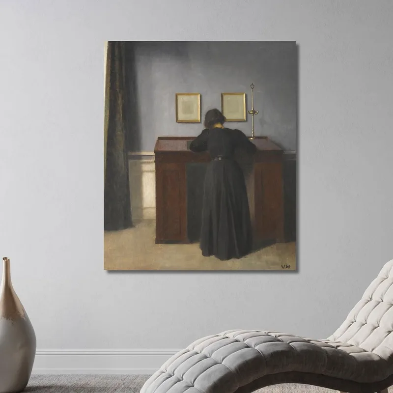 Ida Standing At A Desk Vilhelm Hammershøi