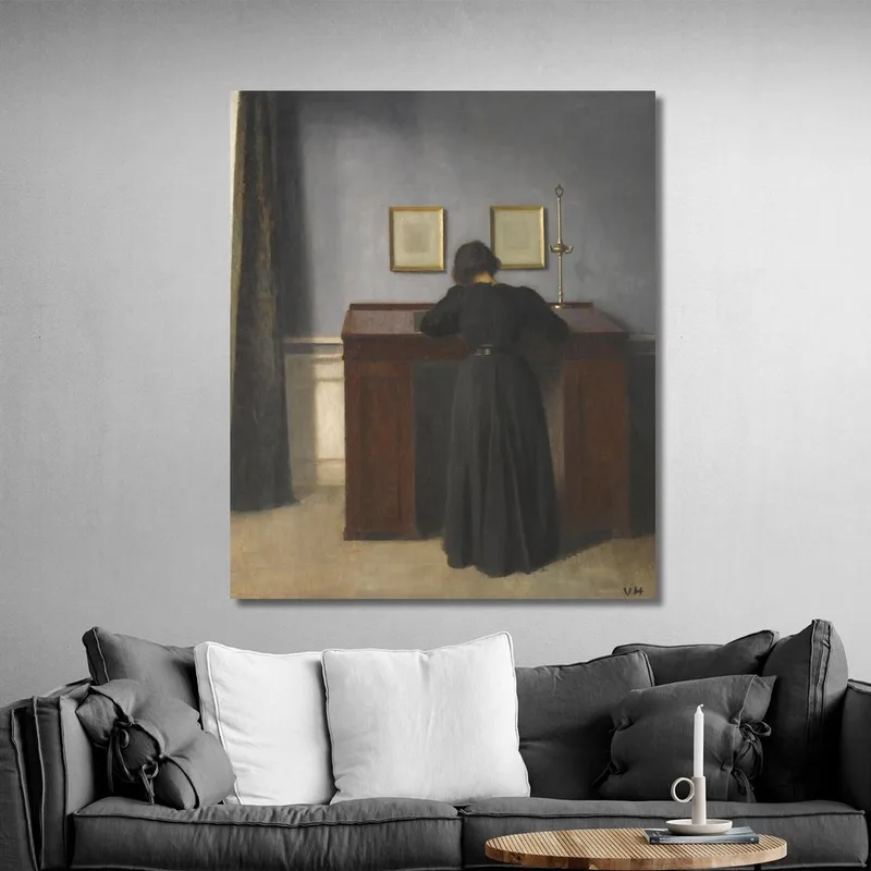 Ida Standing At A Desk Vilhelm Hammershøi