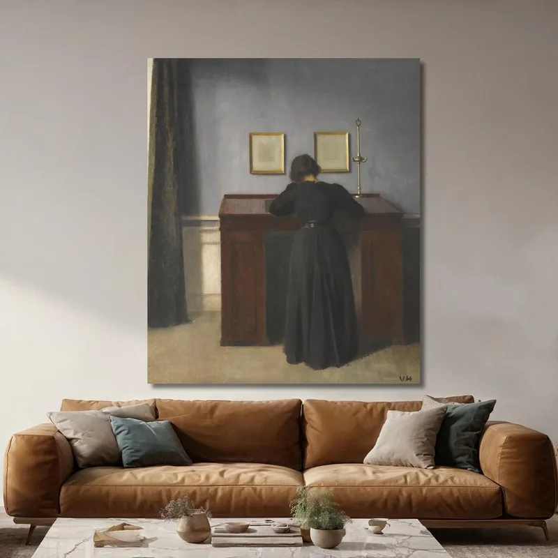 Ida Standing At A Desk Vilhelm Hammershøi