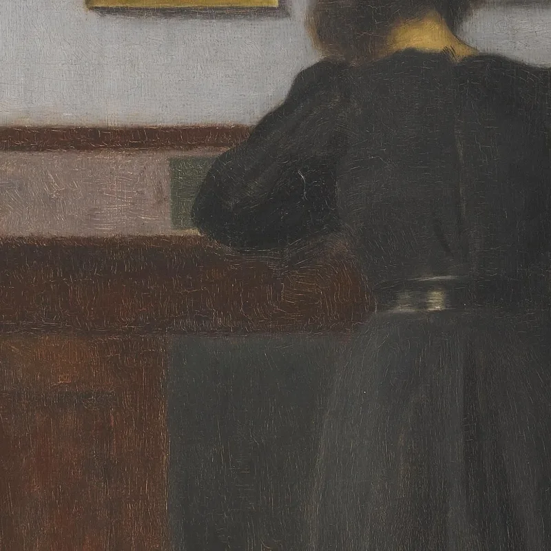 Ida Standing At A Desk Vilhelm Hammershøi