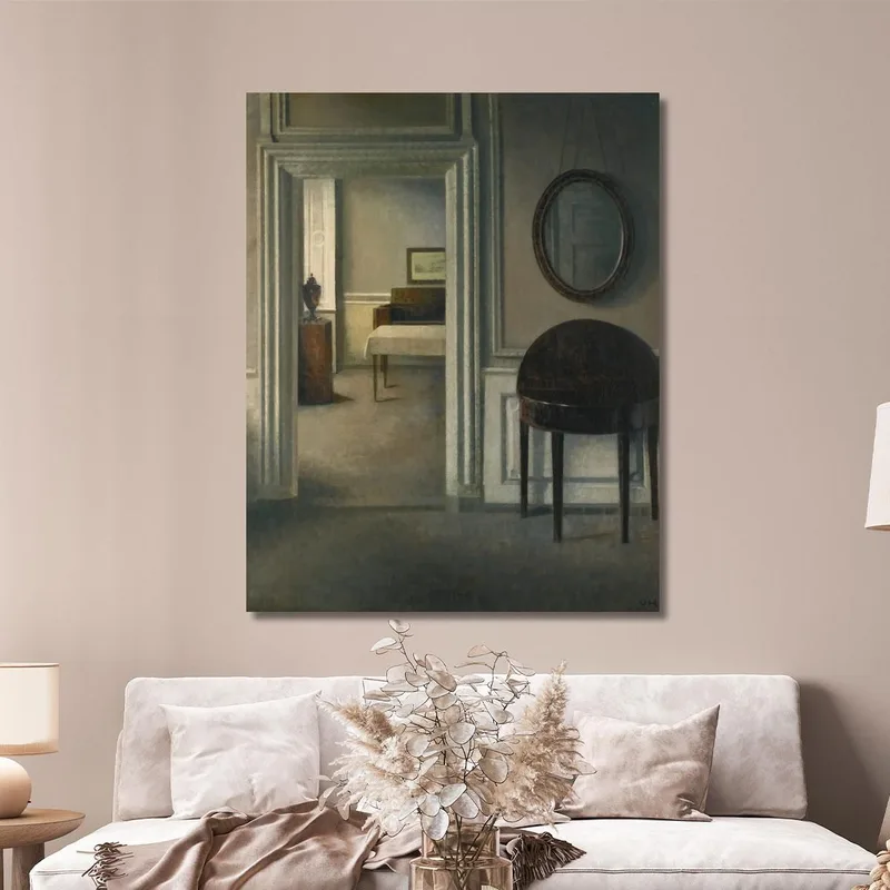 Interieur Mit Spiegel Vilhelm Hammershøi