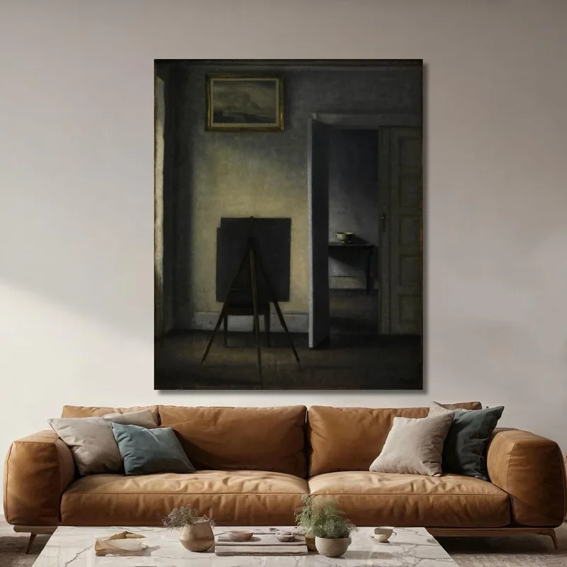 Interno Con Il Cavalletto Dell'Artista Vilhelm Hammershøi