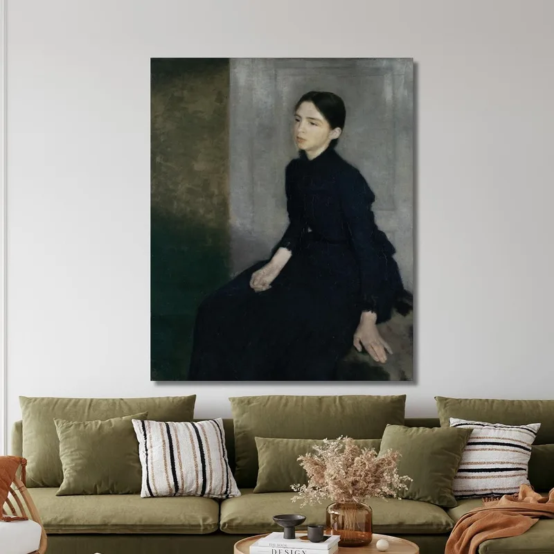 Ritratto Di Una Giovane Donna (La Sorella Dell'Artista, Anna Hammershøi) Vilhelm Hammershøi