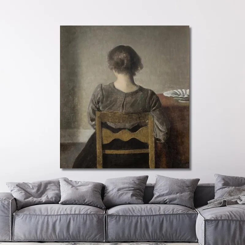 Interno Con L'Artista E Sua Moglie (Doppio Ritratto Dell'Artista E Sua Moglie Visti Attraverso Uno Specchio) Vilhelm Hammershài