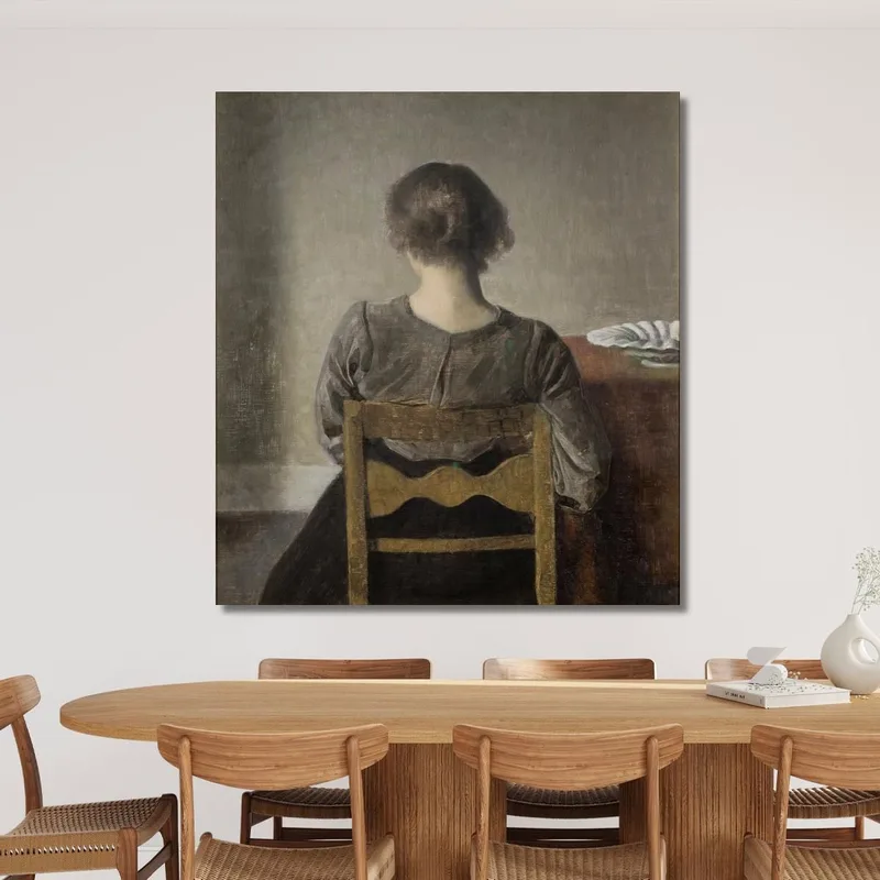 Interno Con L'Artista E Sua Moglie (Doppio Ritratto Dell'Artista E Sua Moglie Visti Attraverso Uno Specchio) Vilhelm Hammershài