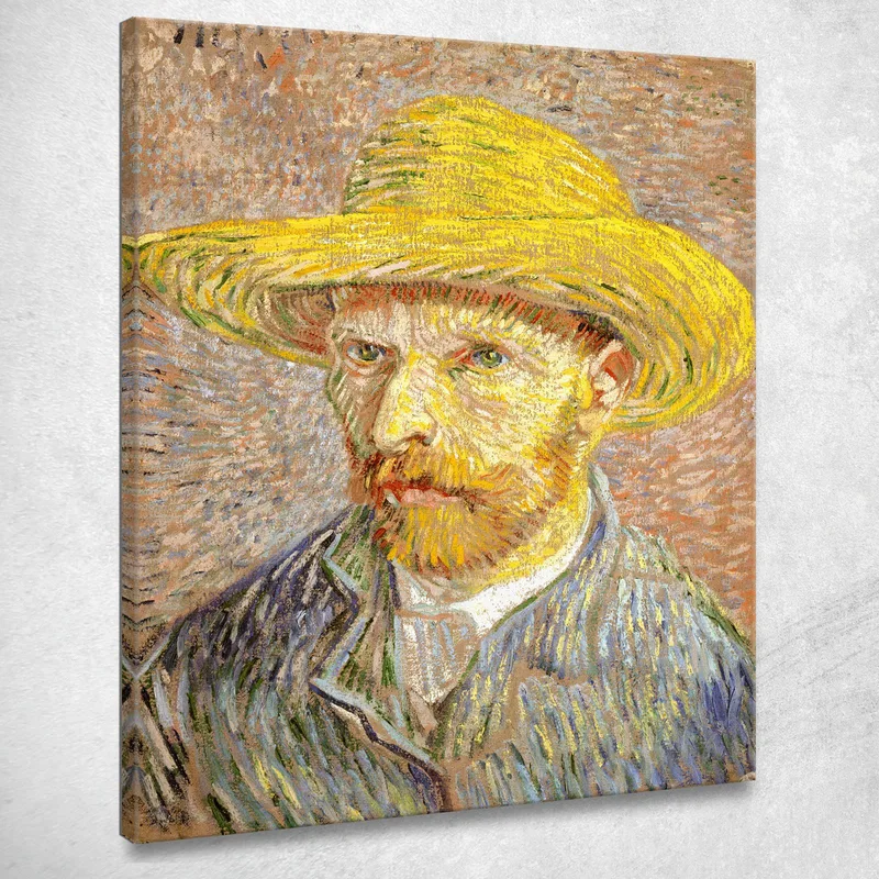 Autoritratto Con Cappello Di Paglia Vincent van Gogh quadro stampa su tela