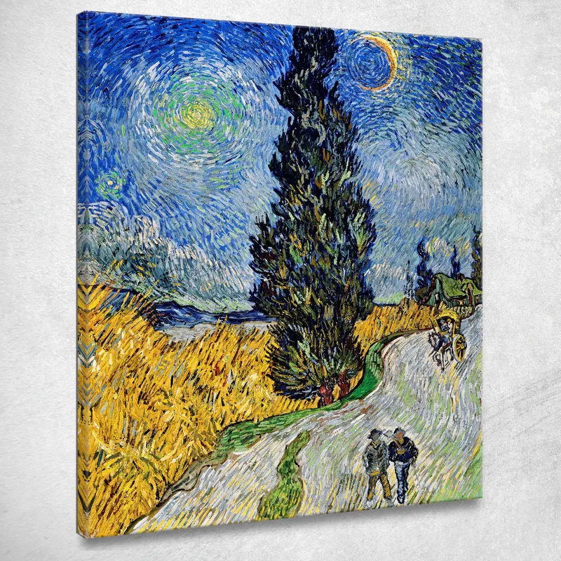 Strada Con Cipresso E Stella Vincent van Gogh quadro stampa su tela