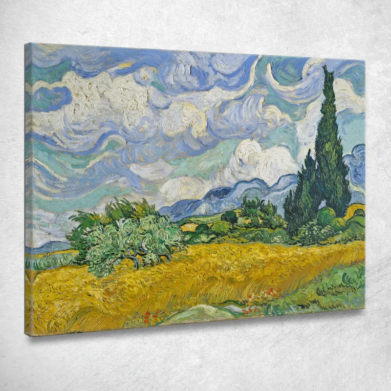 Campo Di Grano Con Cipressi Vincent van Gogh quadro stampa su tela