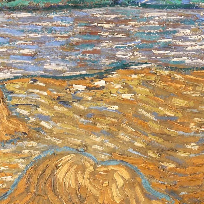 Landscape With Sheaves Of Wheat And Rising Moon Vincent van Gogh
