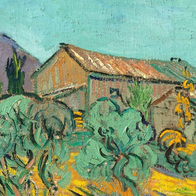 Wooden Huts Among Olive And Cypress Trees Vincent van Gogh