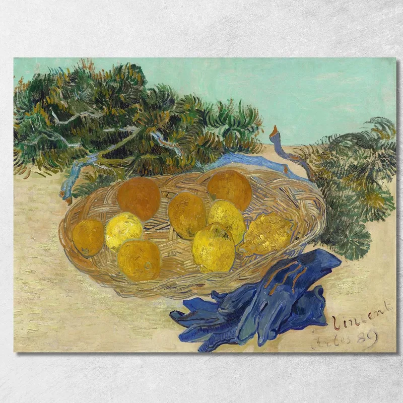 Bodegón De Naranjas Y Limones Con Guantes Azules Vincent van Gogh