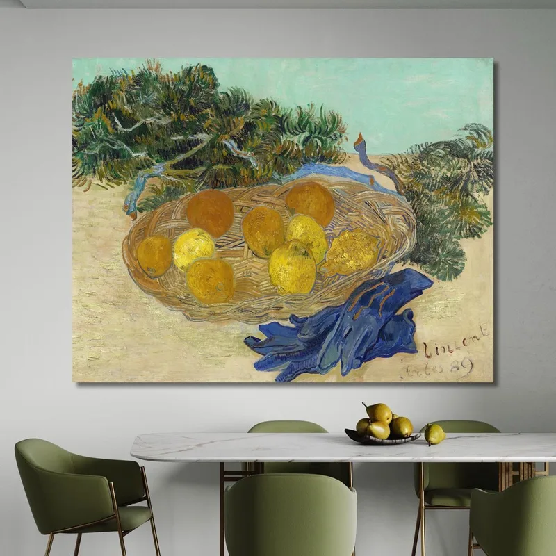 Bodegón De Naranjas Y Limones Con Guantes Azules Vincent van Gogh