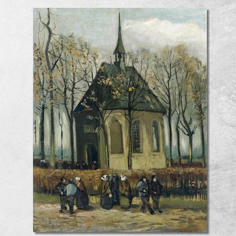 Congregation Leaving The Reformed Church In Nuenen Vincent van Gogh
