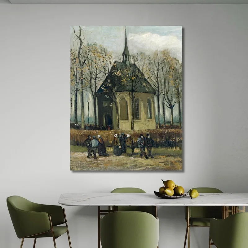 Congregation Leaving The Reformed Church In Nuenen Vincent van Gogh