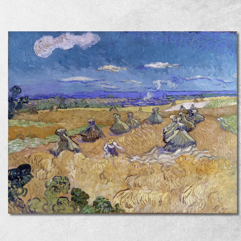 Wheat Fields With Reaper Auvers Vincent van Gogh