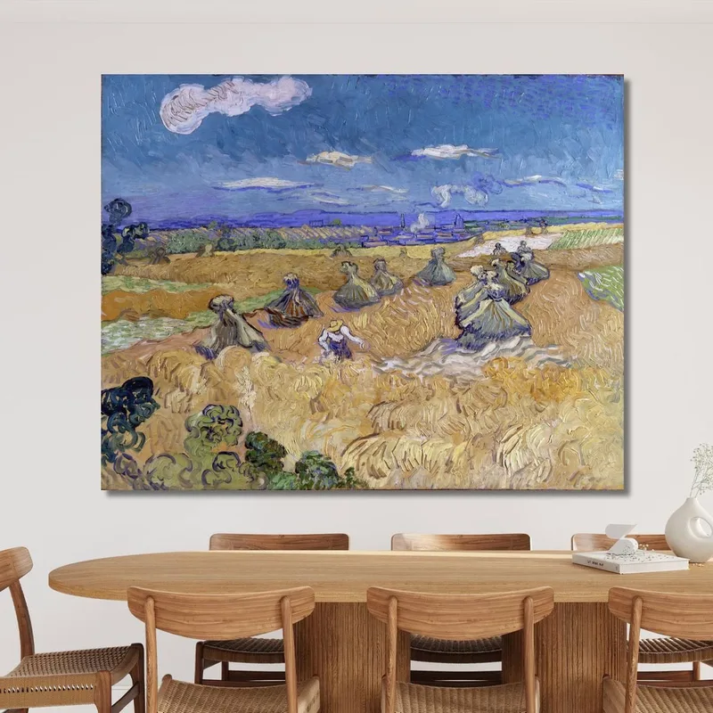 Wheat Fields With Reaper Auvers Vincent van Gogh