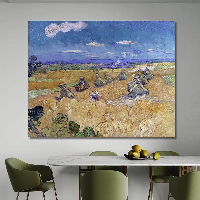Wheat Fields With Reaper Auvers Vincent van Gogh