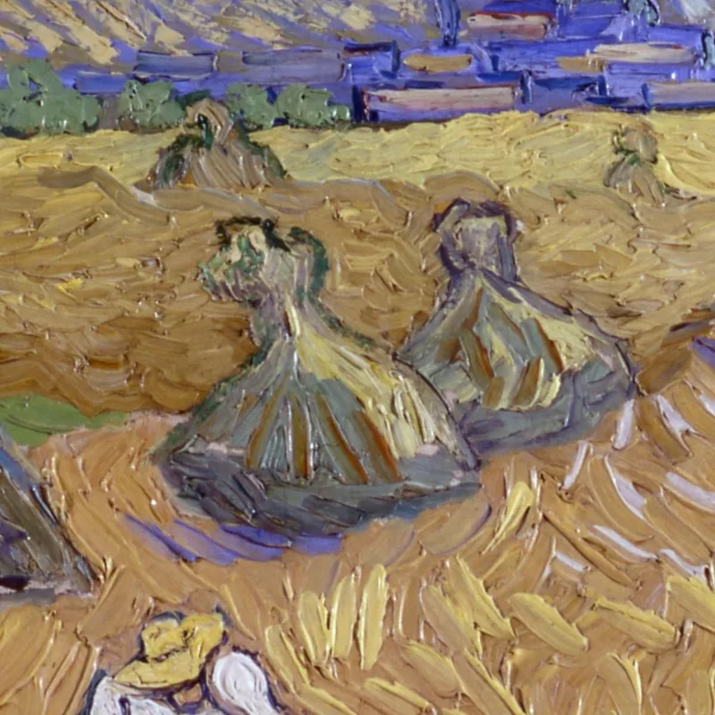 Wheat Fields With Reaper Auvers Vincent van Gogh