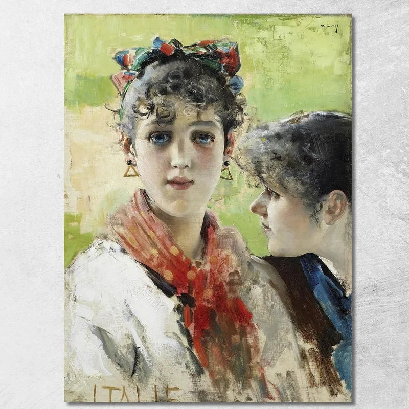 Due Giovani Ragazze Vittorio Matteo Corcos quadro stampa su tela