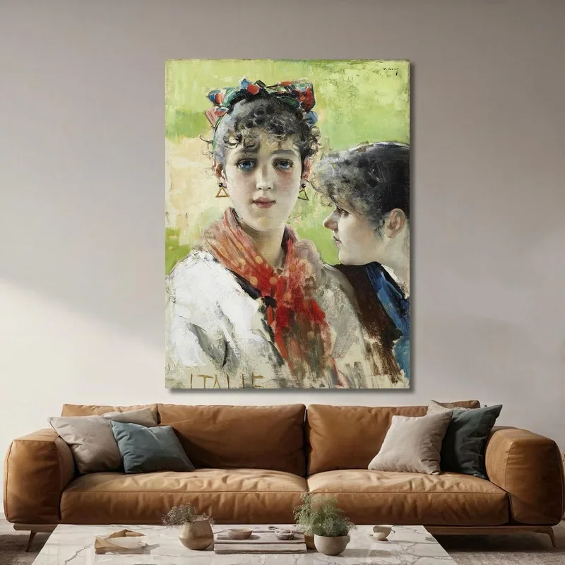 Two Young Girls Vittorio Matteo Corcos