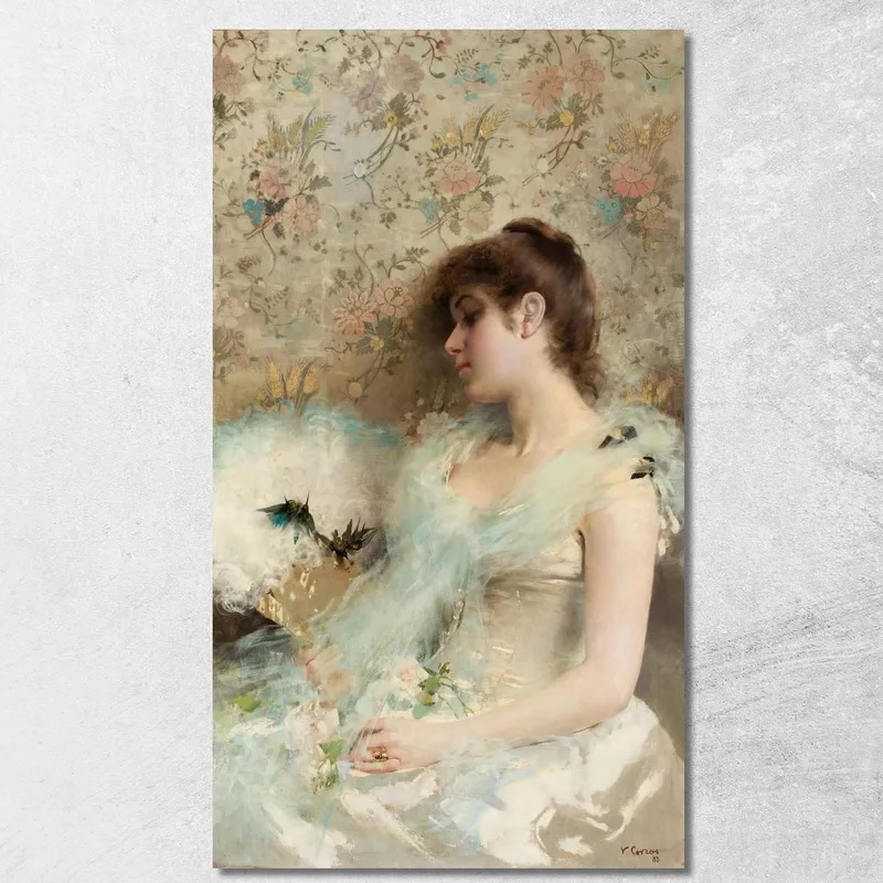 Ragazza Con Colibrì Vittorio Matteo Corcos quadro stampa su tela