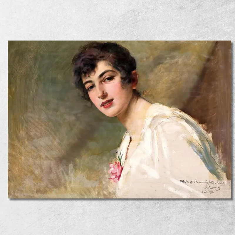 Portrait D'Altea Landi Vittorio Matteo Corcos tableau impression sur toile
