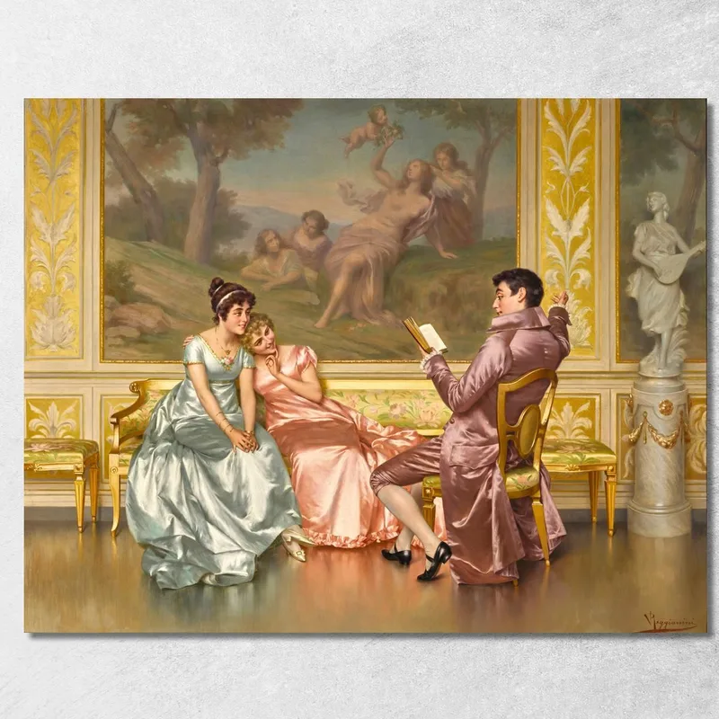 La Lettura Della Poesia 2 Vittorio Reggianini quadro stampa su tela