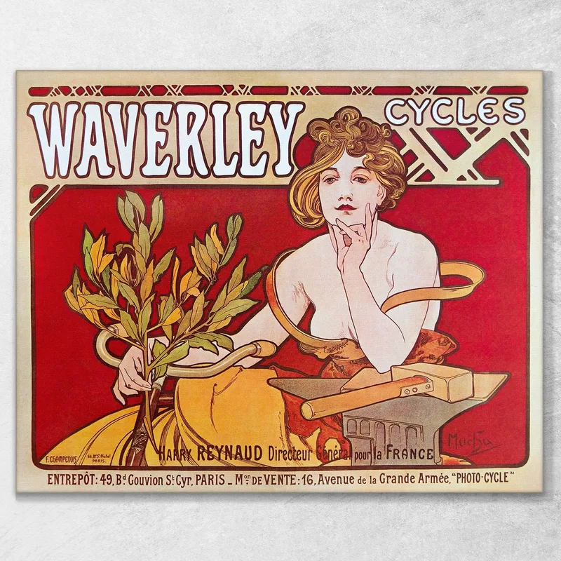 Fahrräder Waverley Paris 1898 Alphonse Mucha