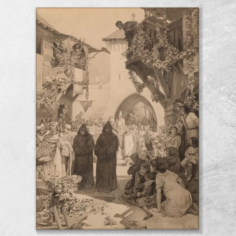 Kaiser Lothar Und Papst Innozenz Alphonse Mucha