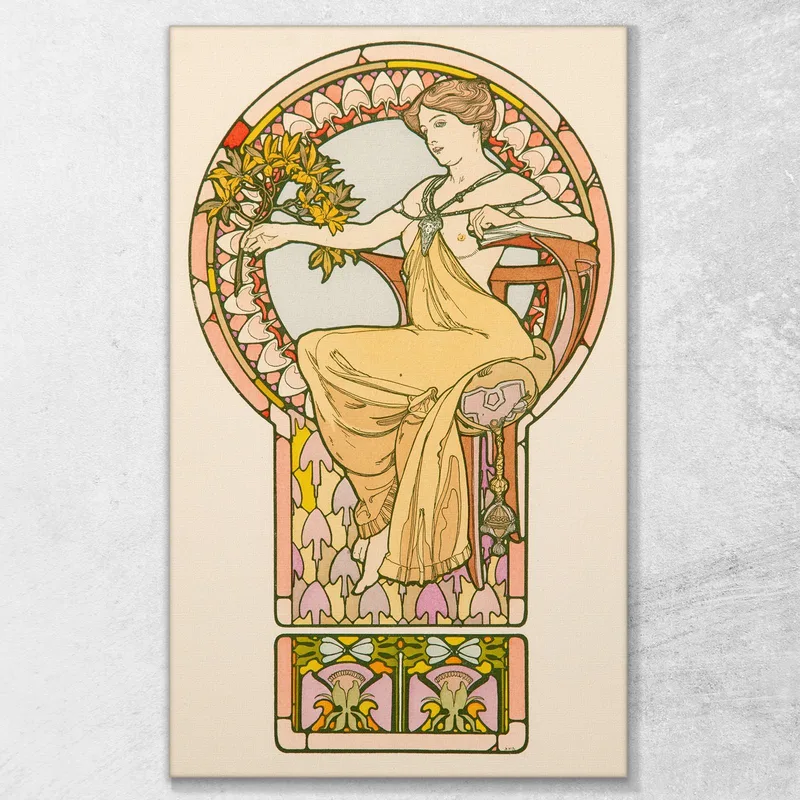 Mujer Sentada Nº 48 Alphonse Mucha