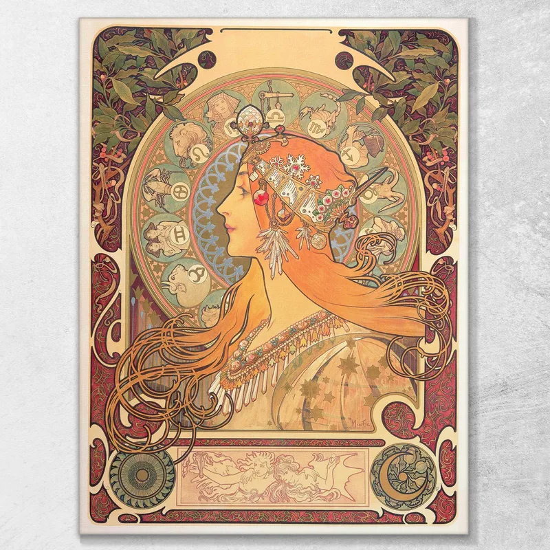 Zodíaco 1869 Alphonse Mucha
