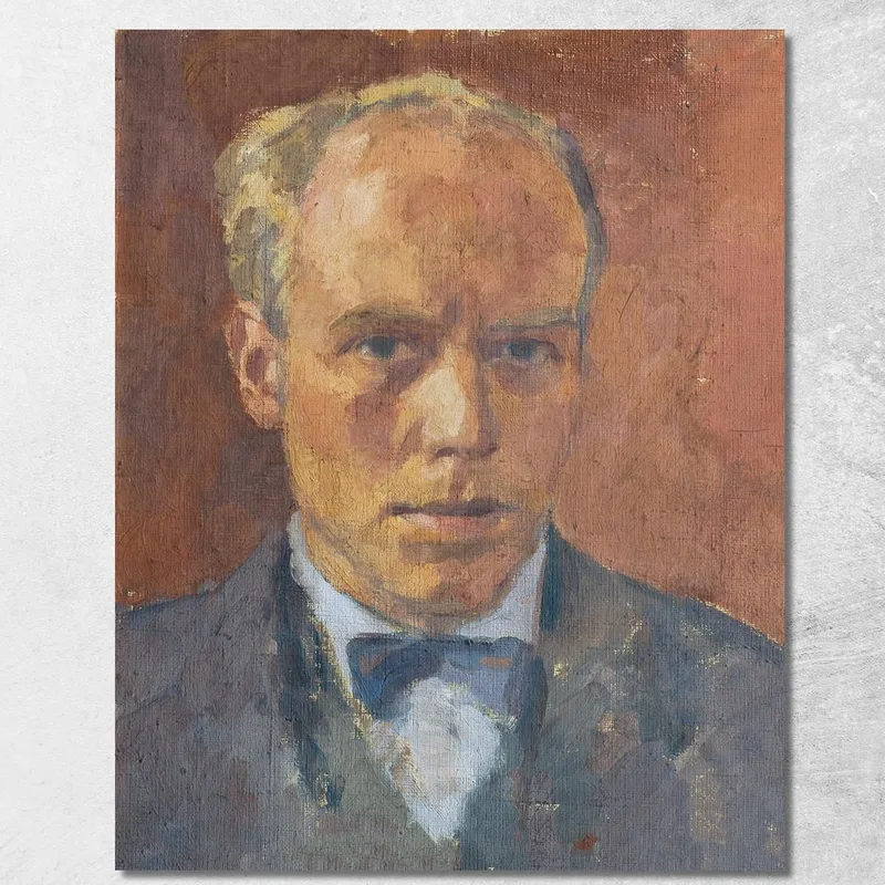 Primer Autorretrato Walther Gamerith cuadro en lienzo