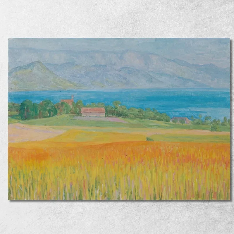 Campo De Trigo En El Lago Atter Walther Gamerith cuadro en lienzo