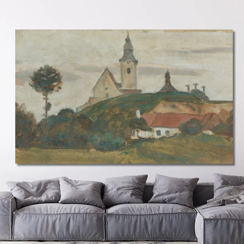 Paisaje Con Iglesia Y Pueblo 2 Walther Gamerith