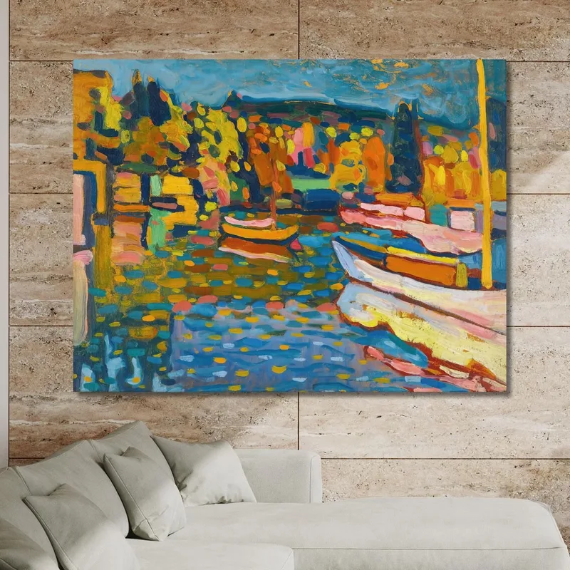Studio Per Il Paesaggio Autunnale Con Le Barche Wassily Kandinsky