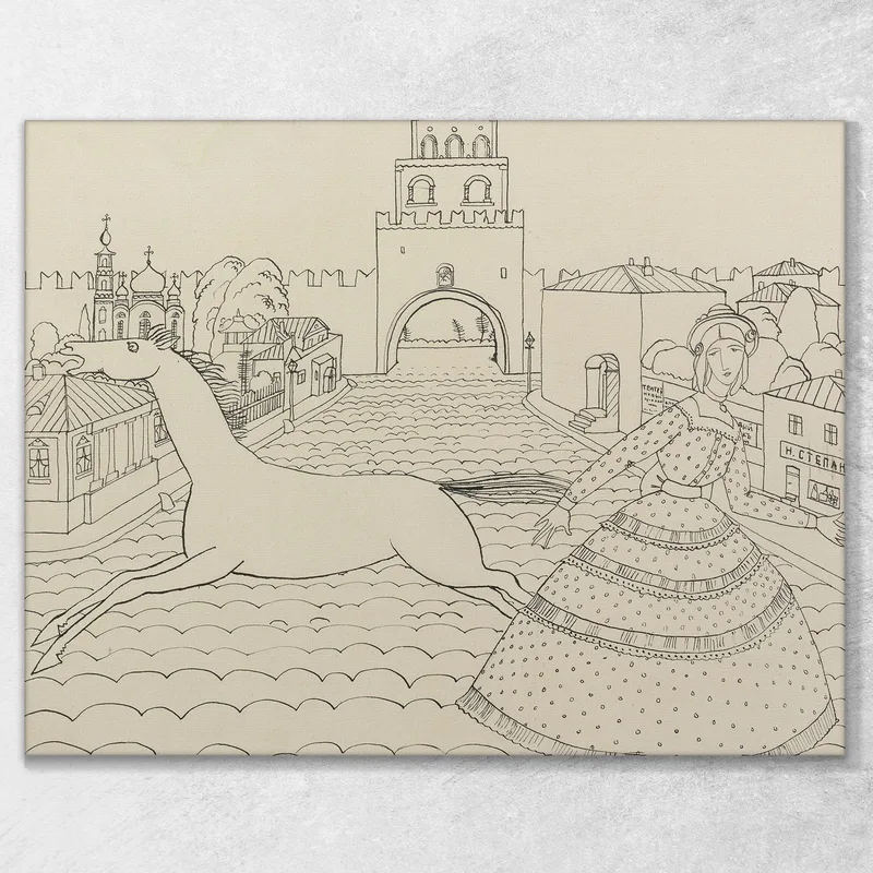 Zeichnung Mit Grüner Dame Drawing For With Green Lady Wassily Kandinsky