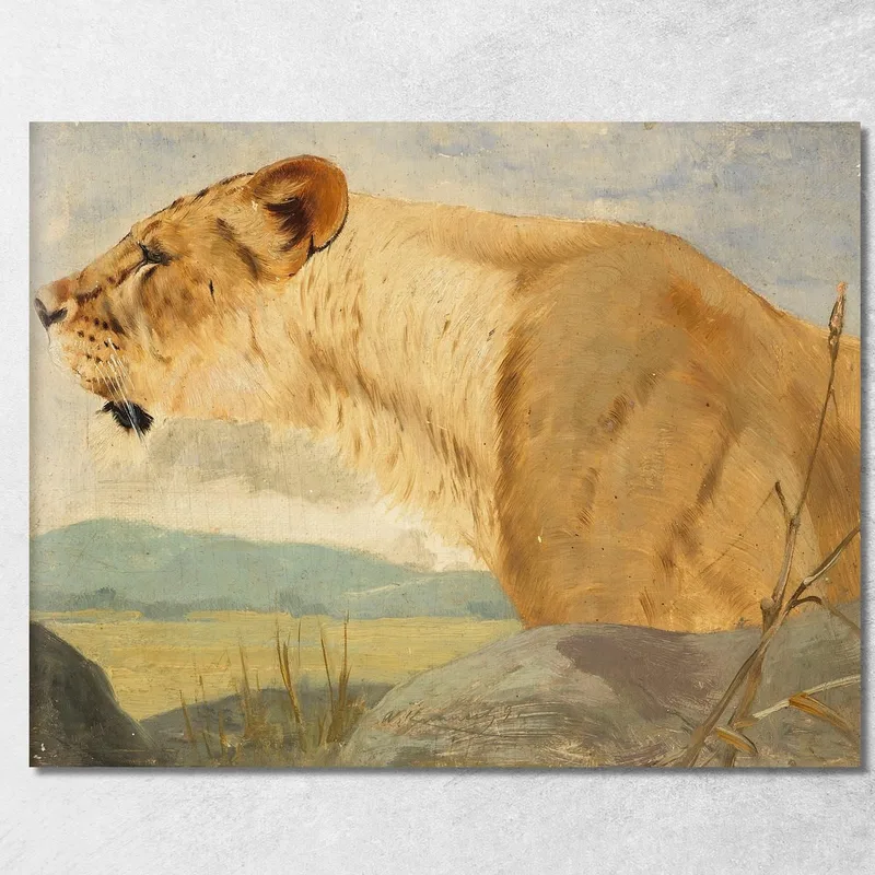 Testa Di Leonessa Wilhelm Kuhnert quadro stampa su tela