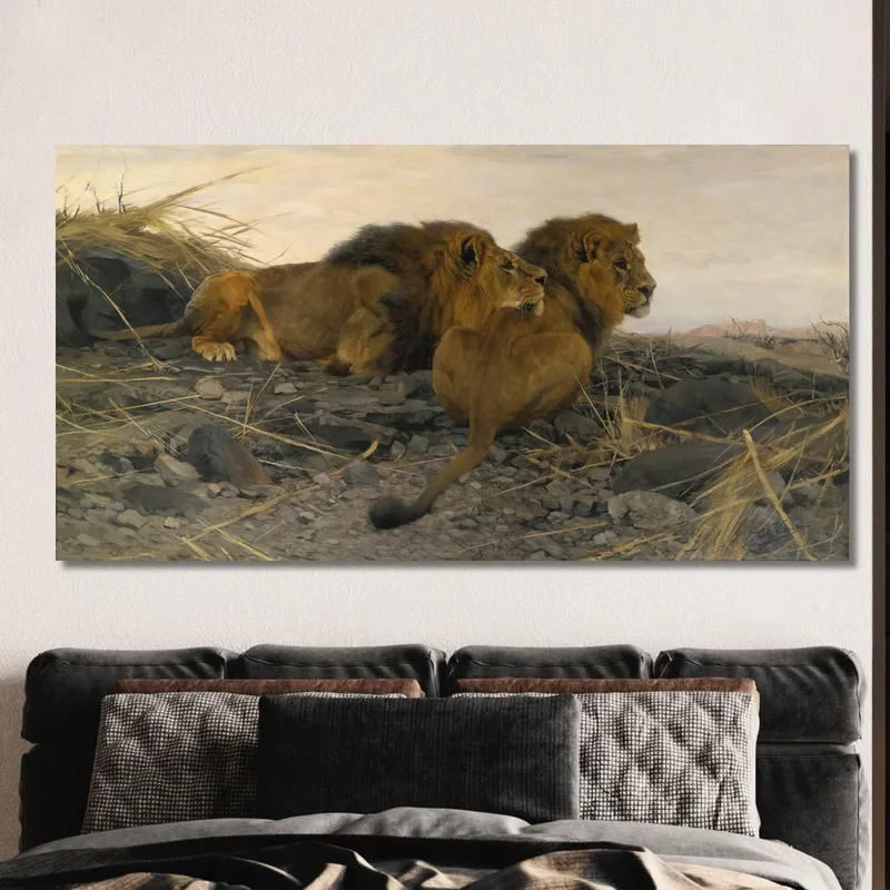 Lions En Garde Wilhelm Kuhnert